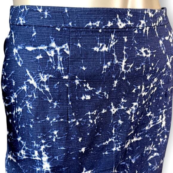 Michael Kors Casual Pencil Skirt Stretch Size 8 Textured Abstract Splatter Navy - Picture 4 of 10